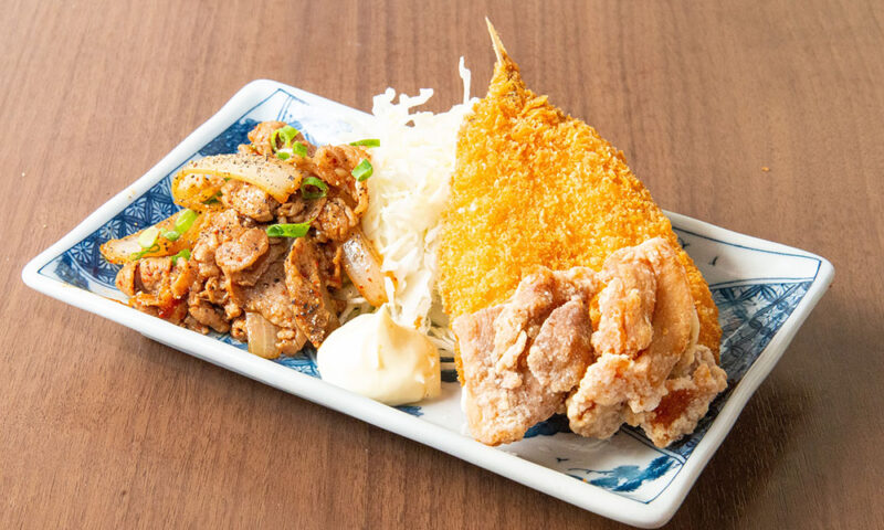 豚の生姜焼き＆アジフライ定食